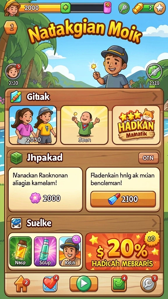 555f - Tampilan awal game yang menarik dan interaktif.